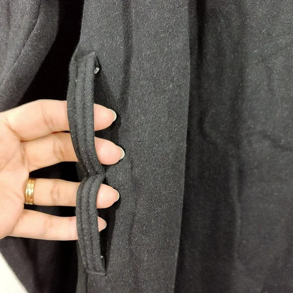 Def Jam University 84 Hooded Open Front Robe Size M/L Black Long Length FLAWS - Picture 5 of 11